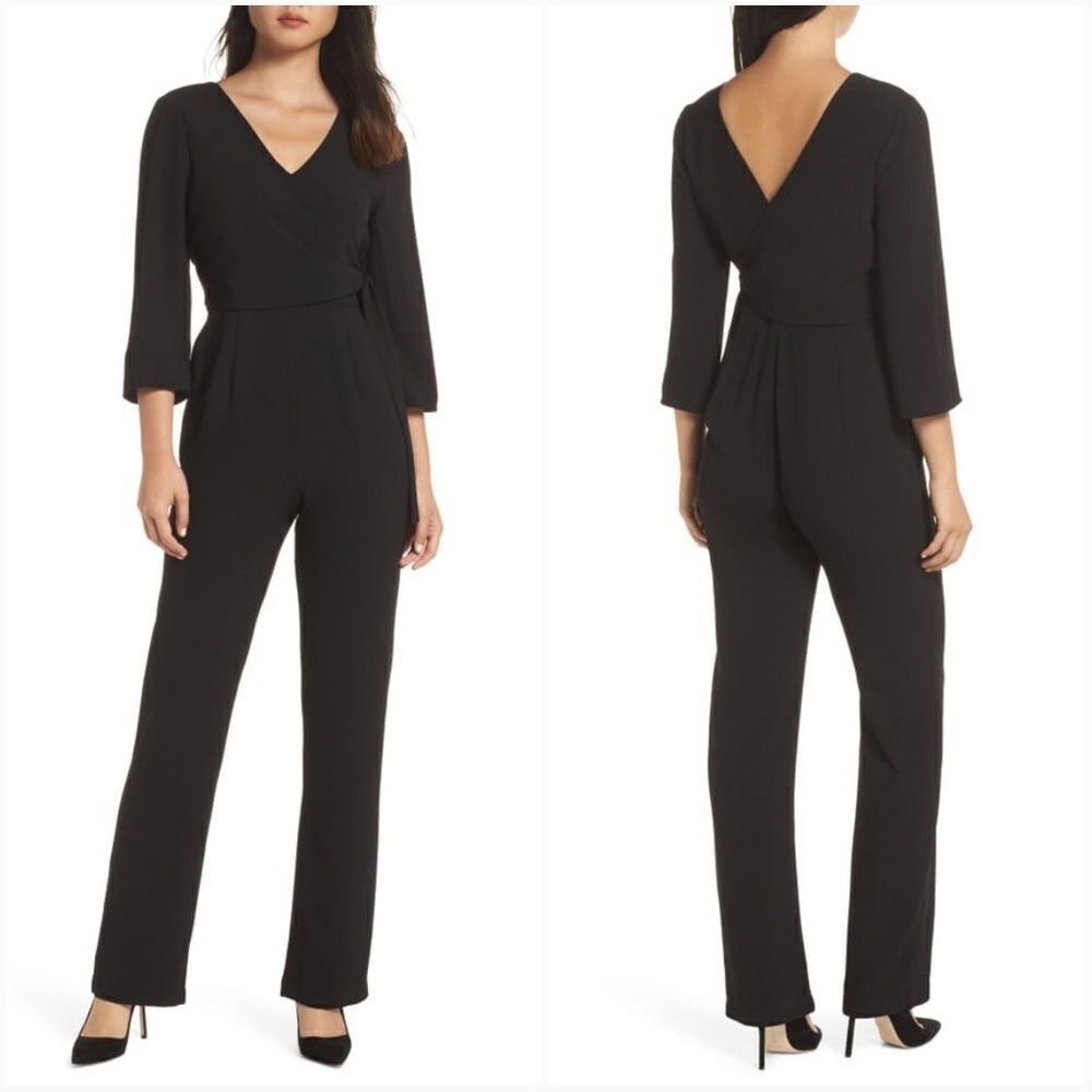 Charles Henry Faux Wrap Jumpsuit Sz XS